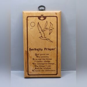 Vintage Serenity Prayer Wood Plaque Wall Hanging Guj’sco Designs Canada 9x5"